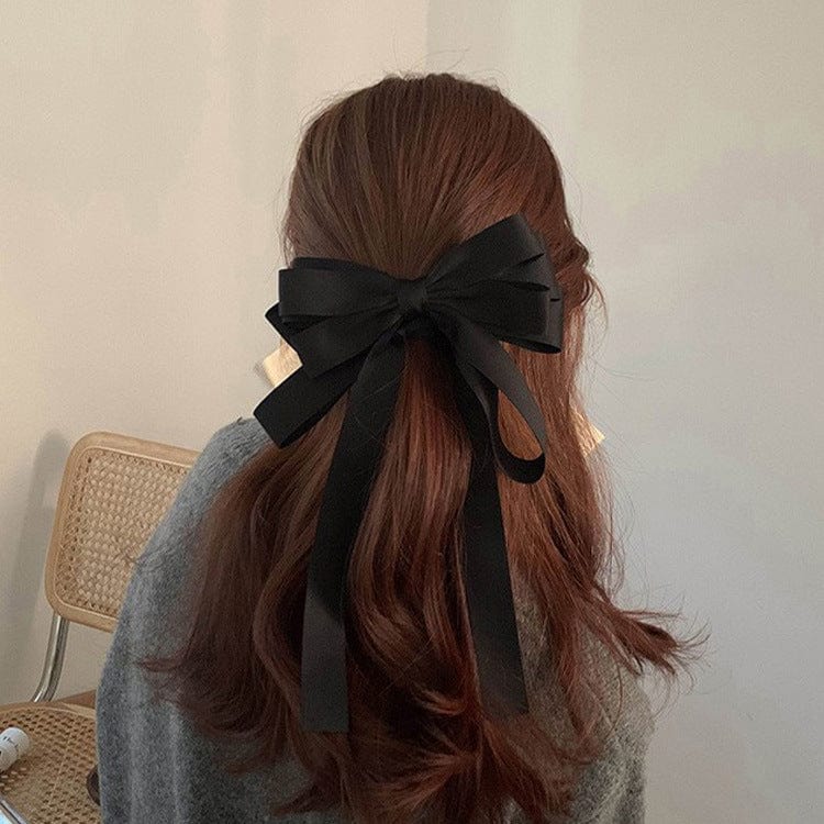 JuJumoose Big bow French black high-end hairpin