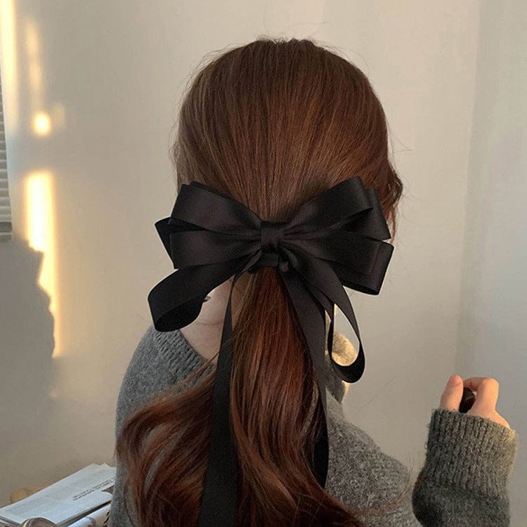 JuJumoose Big bow French black high-end hairpin