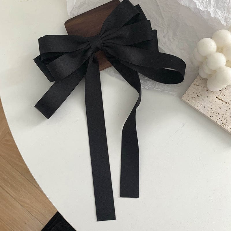 JuJumoose Big bow French black high-end hairpin