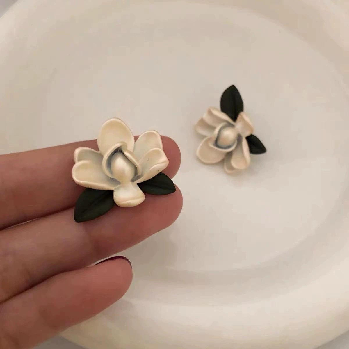 JuJumoose French Enamel Floral Earrings