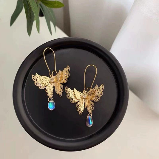 JuJumoose Gold-Plated 3D Butterfly Earrings