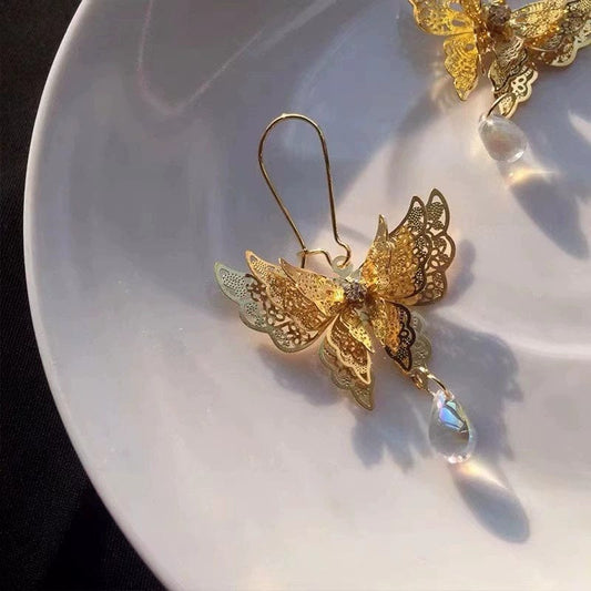 JuJumoose Gold-Plated 3D Butterfly Earrings