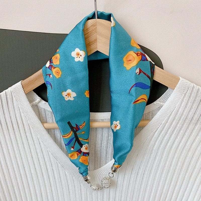 JuJumoose Magnetic Clasp Multi-functional Silk Scarf