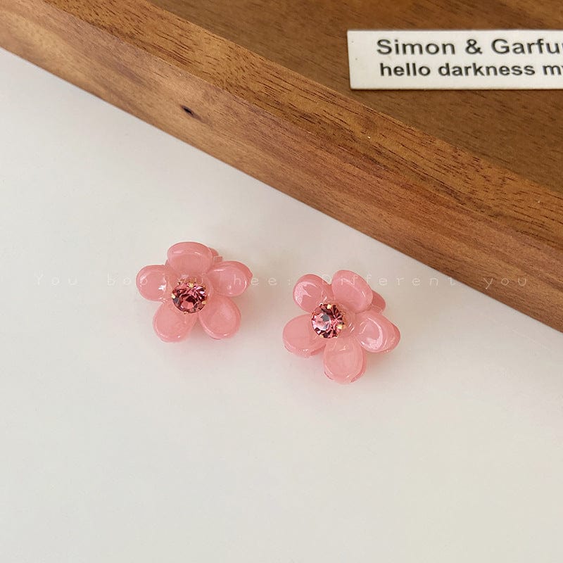 JuJumoose Red pearl zircon flower hair clip two-piece set