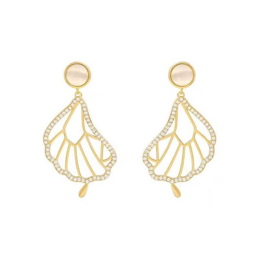 JuJumoose Silver Needle Lotus Leaf Earrings