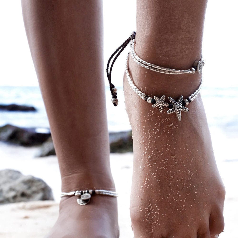 JuJumoose Ethnic retro style starfish turtle beach anklet