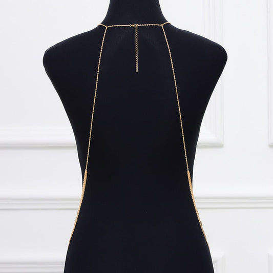 JuJumoose Exaggerated multi-layered tassel pearl body chain