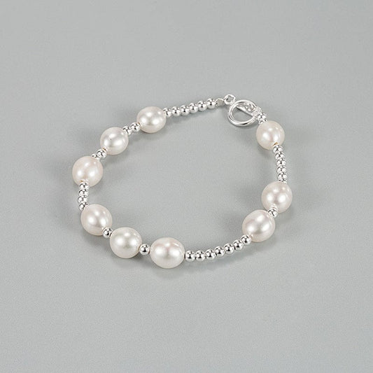 JuJumoose Sterling silver baroque pearl beaded bracelet