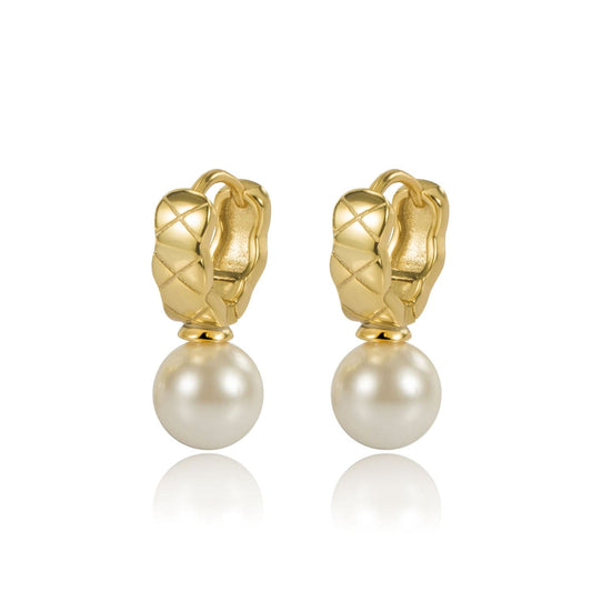 JuJumoose Retro 925 sterling silver pearl earrings