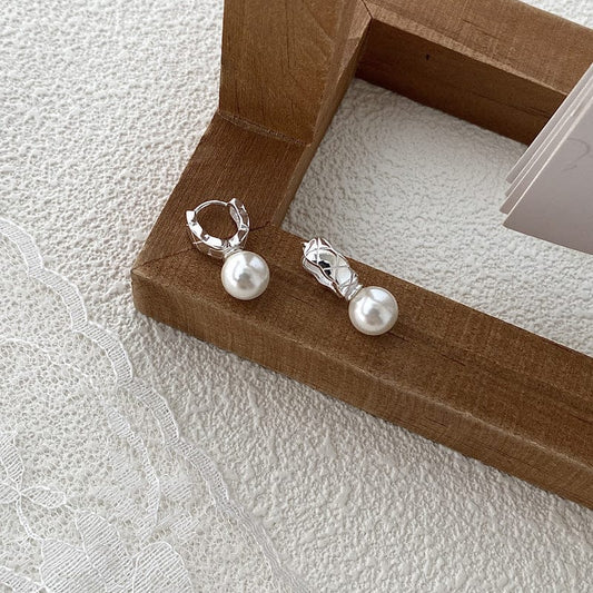 JuJumoose Retro 925 sterling silver pearl earrings