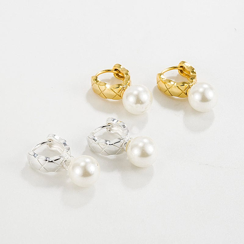 JuJumoose Retro 925 sterling silver pearl earrings