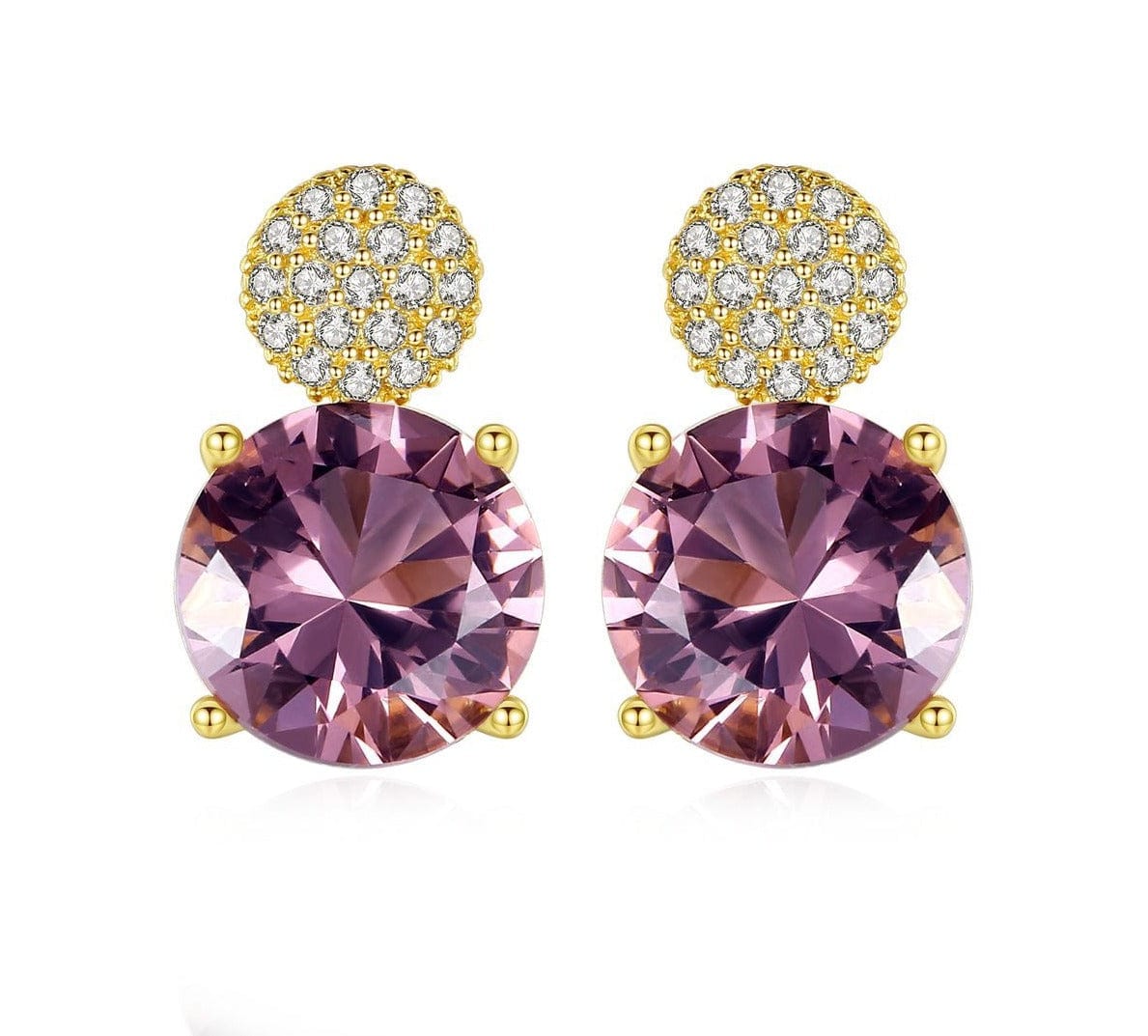 JuJumoose Silver morganite round plate earring