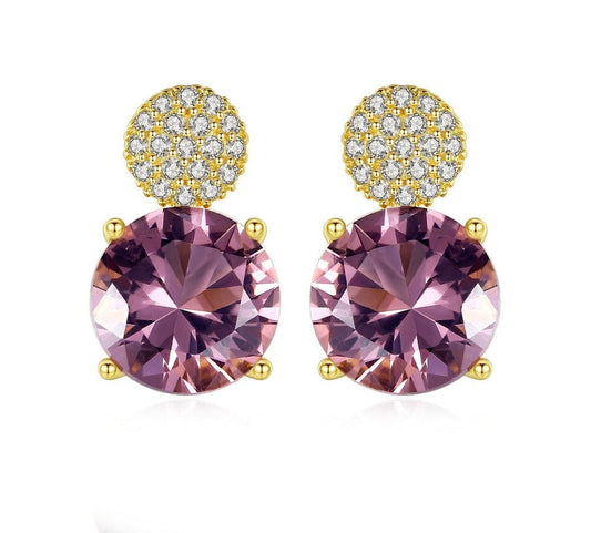 JuJumoose Silver morganite round plate earring