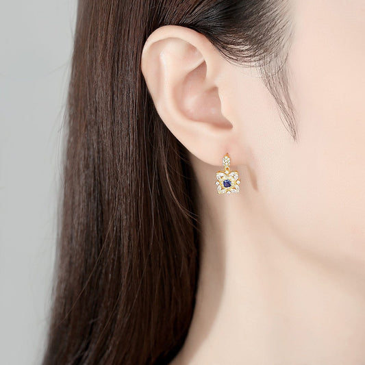 JuJumoose Silver retro palace sapphire Earrings