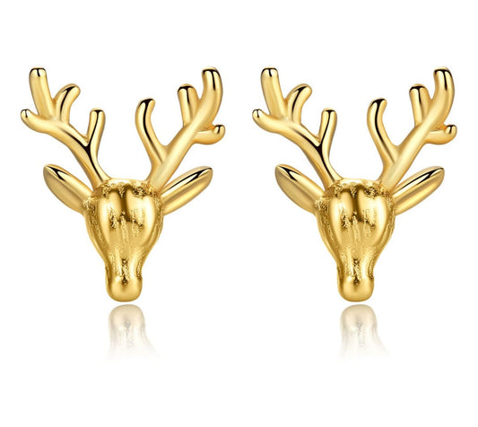 JuJumoose Sterling Silver Christmas Deer  Earrings