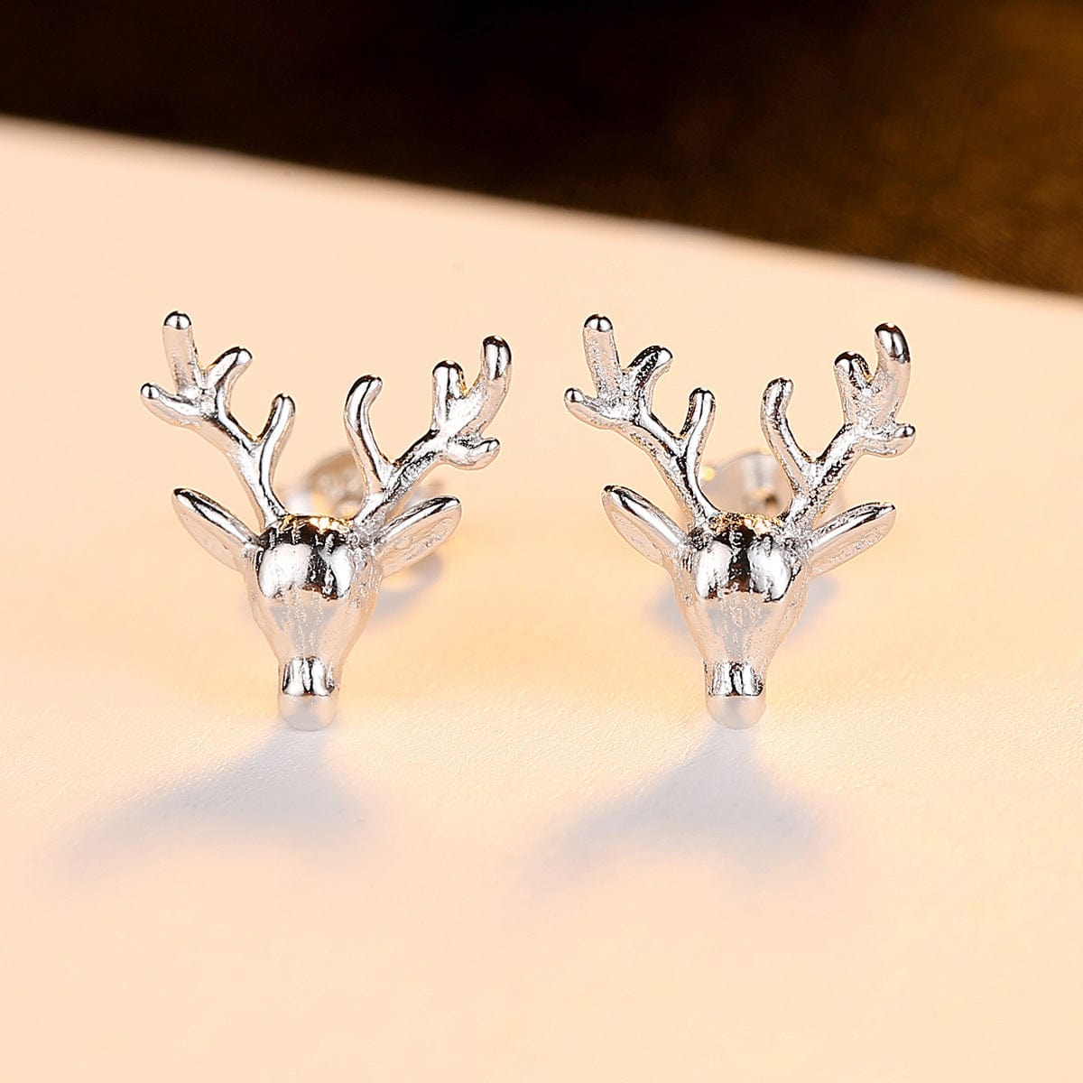 JuJumoose Sterling Silver Christmas Deer  Earrings