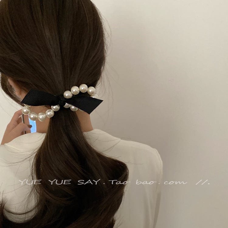 JuJumoose Fairy pearl bow hair tie