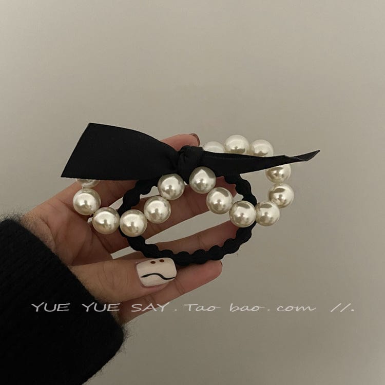 JuJumoose Fairy pearl bow hair tie