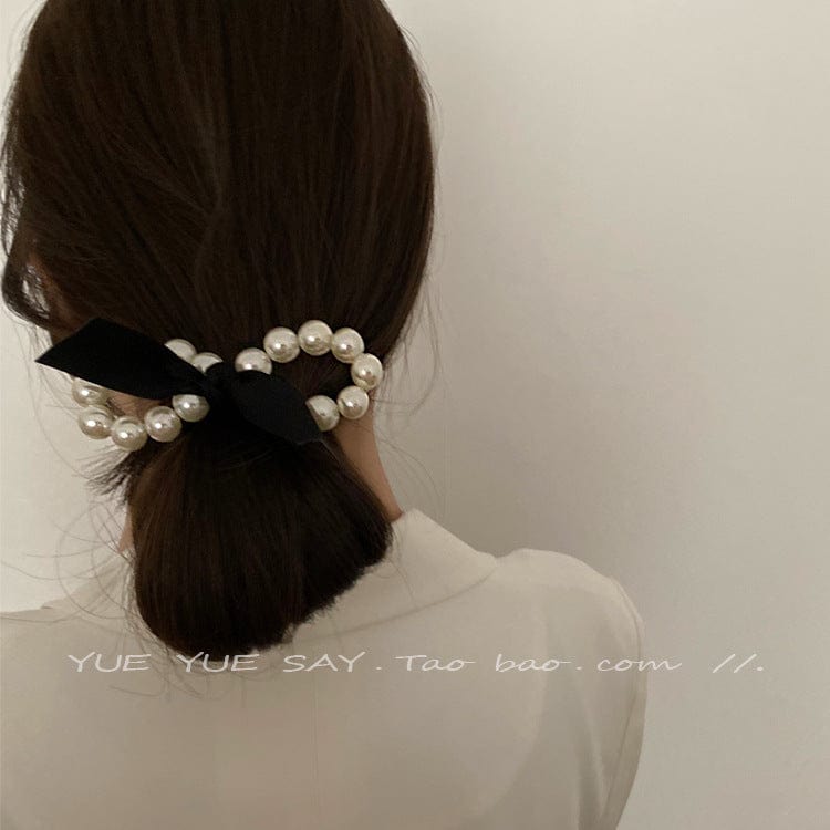 JuJumoose Fairy pearl bow hair tie