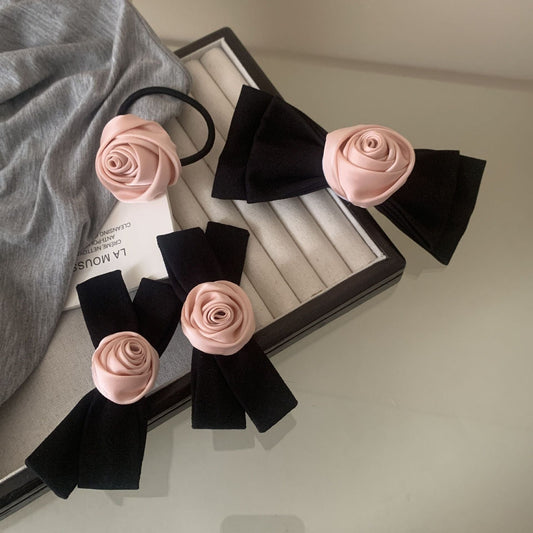 JuJumoose Niche blackpink flower hair accessories