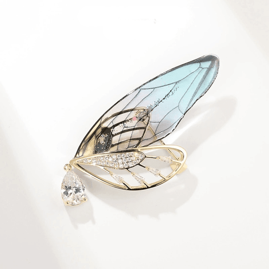 JuJumoose 14K Gold-plated Butterfly Wing Brooch
