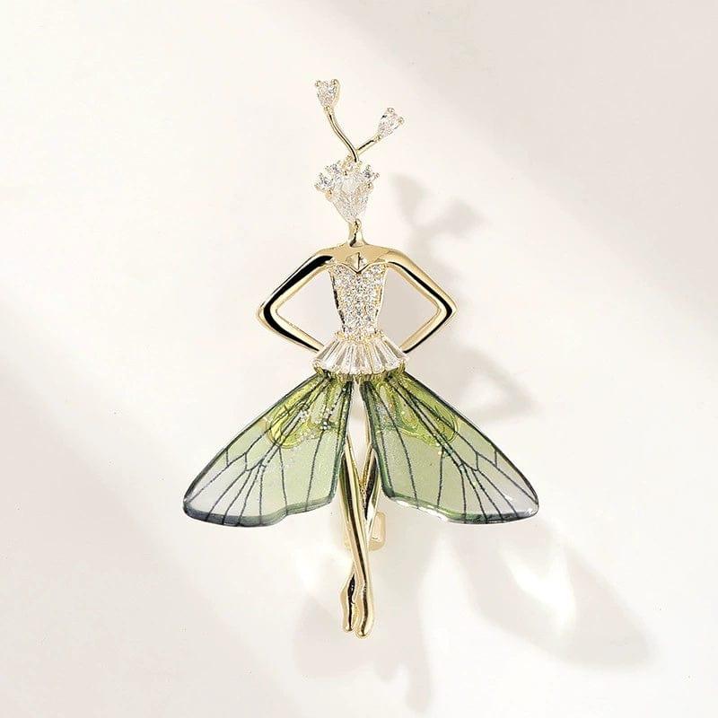 JuJumoose 14K Gold-plated Fairy Brooch