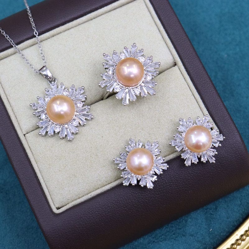 JuJumoose Gold-Plated Snowflake Pearl Set