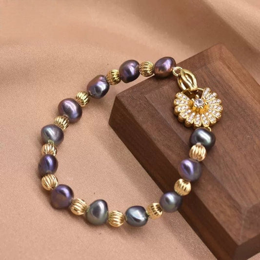 JuJumoose Natural Enchanting Purple Pearl Bracelet