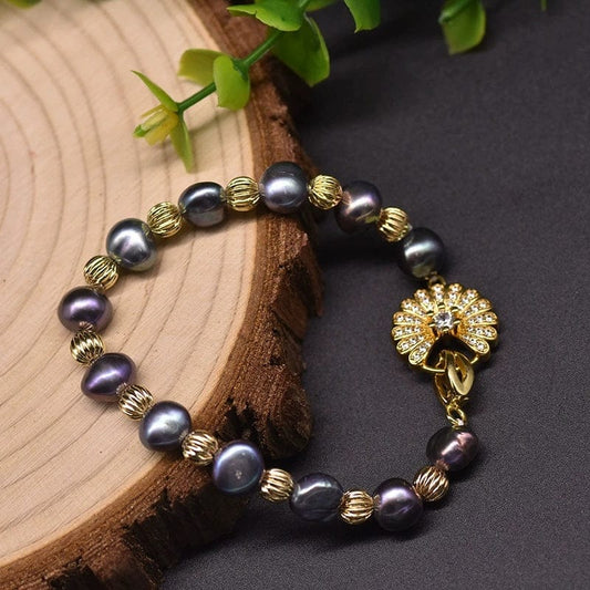 JuJumoose Natural Enchanting Purple Pearl Bracelet