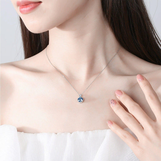 JuJumoose Ocean Heart S925 Crystal Silver Necklace