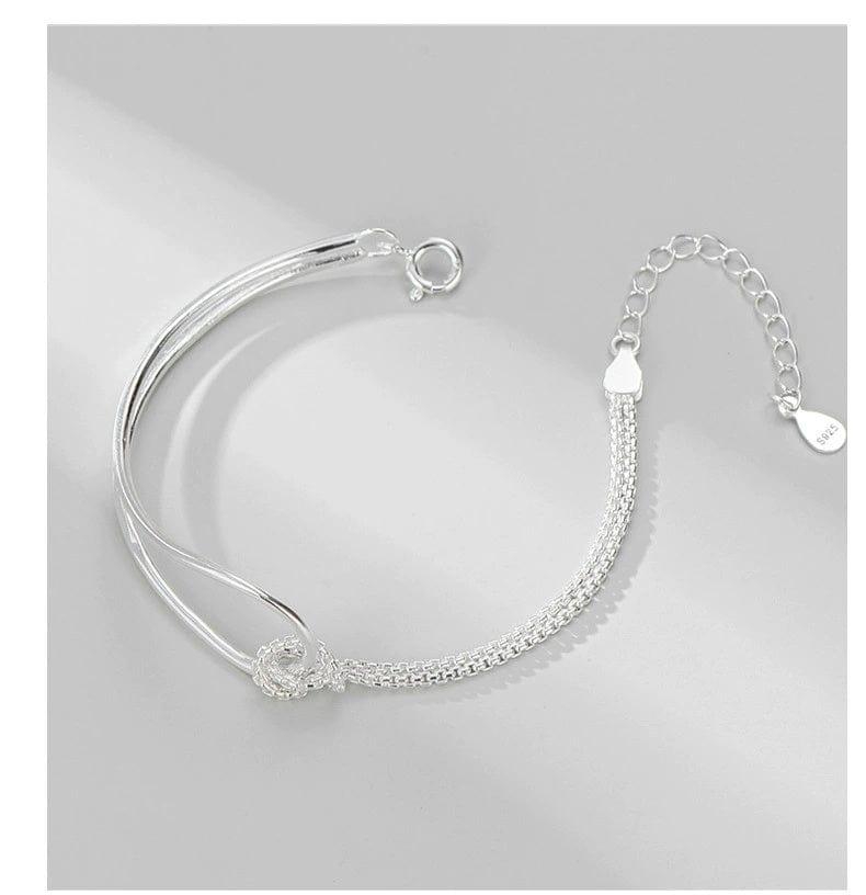 JuJumoose S925 Pure Silver Knot Bracelet