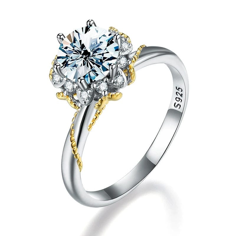 JuJumoose S925 Silver 1 Carat Moissanite Vine Ring