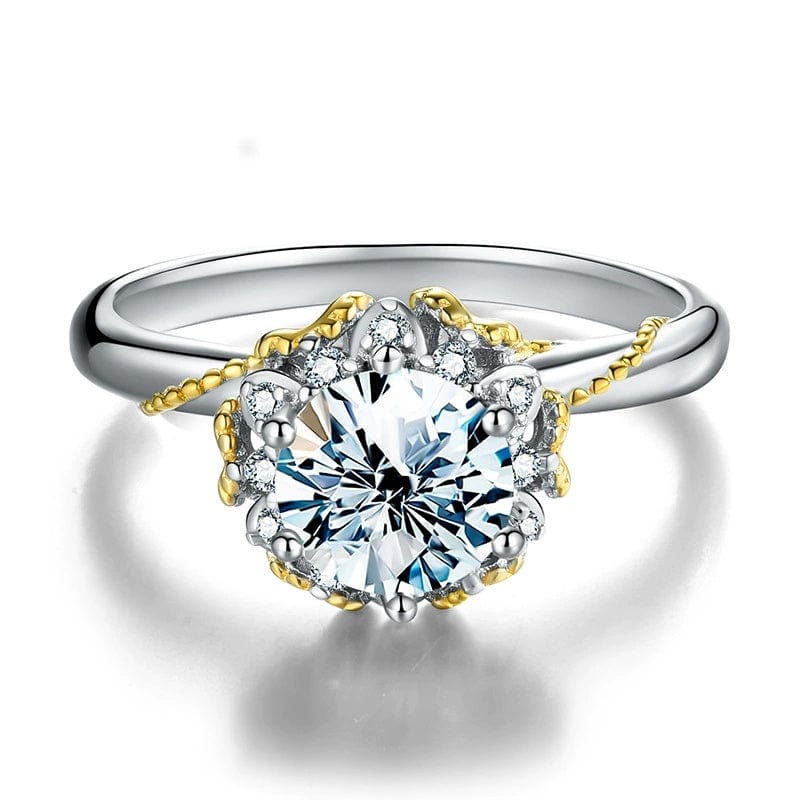 JuJumoose S925 Silver 1 Carat Moissanite Vine Ring