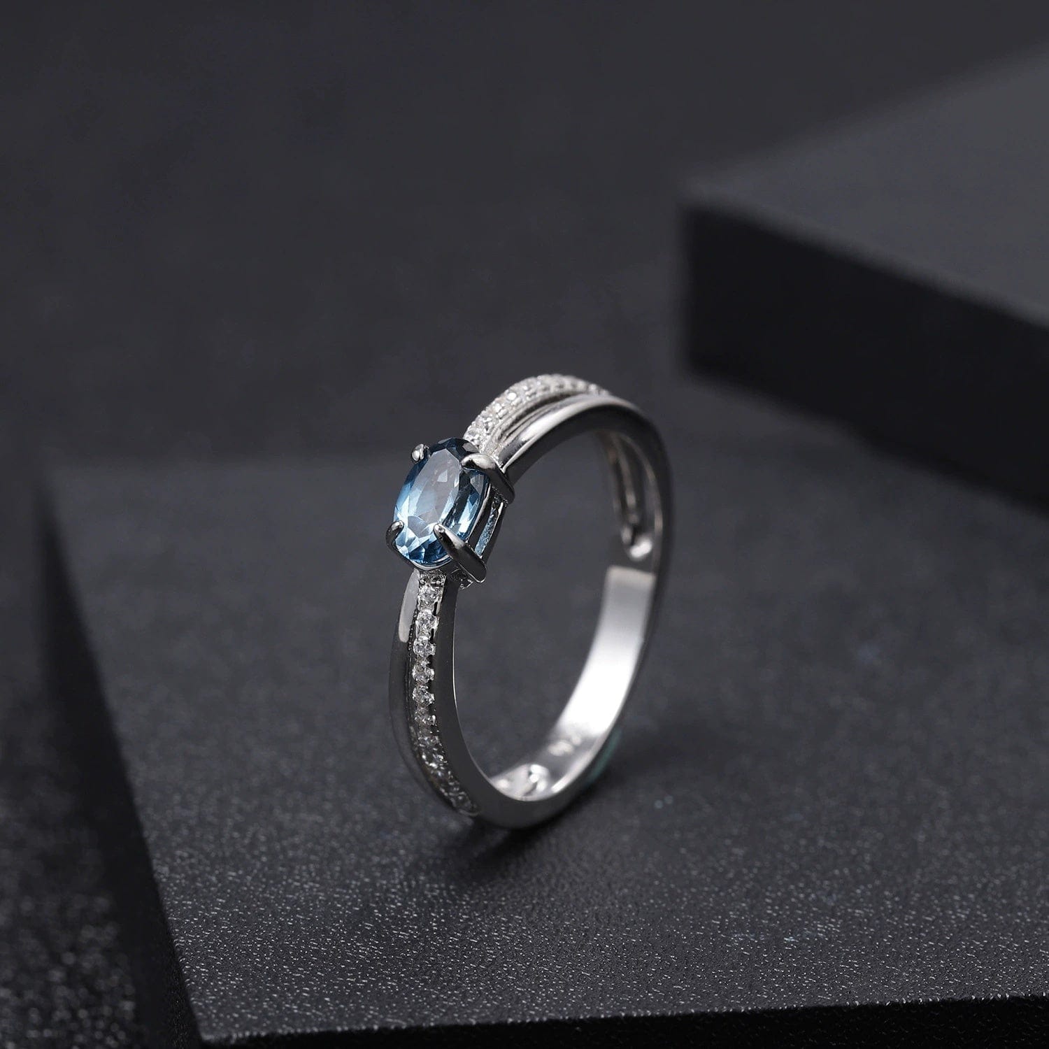 JuJumoose S925 Silver Gemstone Basic Ring