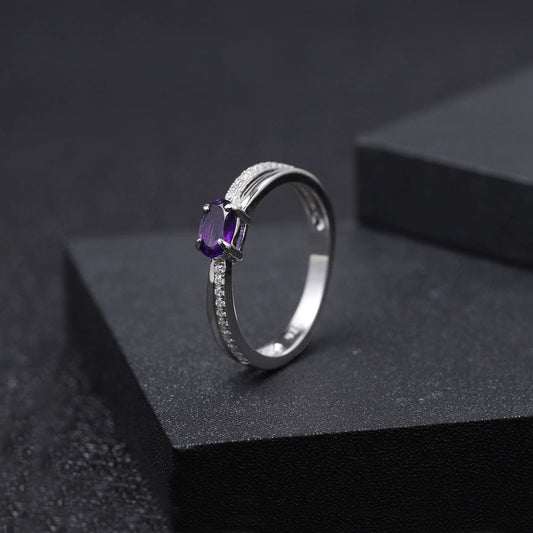 JuJumoose S925 Silver Gemstone Basic Ring