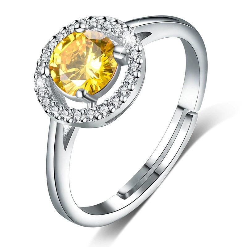 JuJumoose S925 Silver Gold-Plated Birthstone Ring