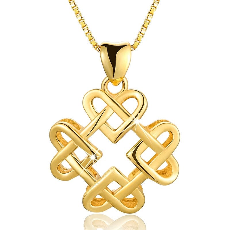 JuJumoose S925 Silver Gold-Plated Celtic Knot Necklace
