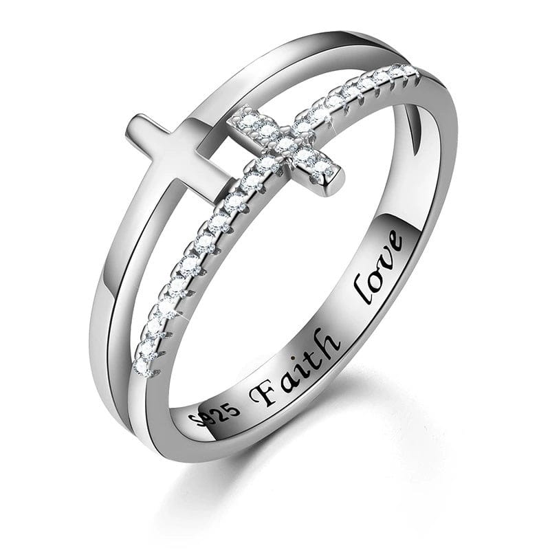 JuJumoose S925 Silver Gold-Plated Cross Ring