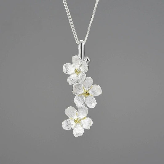 JuJumoose S925 Silver Gold-Plated Forget-Me-Not Pendant