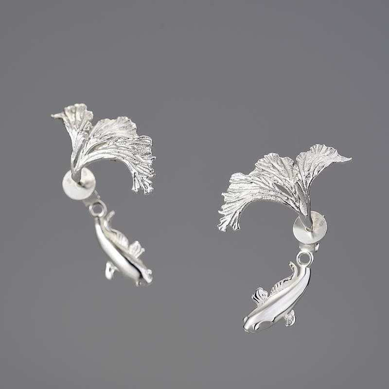 JuJumoose S925 Silver Gold-Plated Goldfish Earrings
