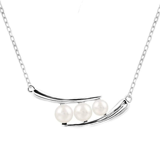 JuJumoose S925 Silver Gold-Plated Pea Pearl Necklace