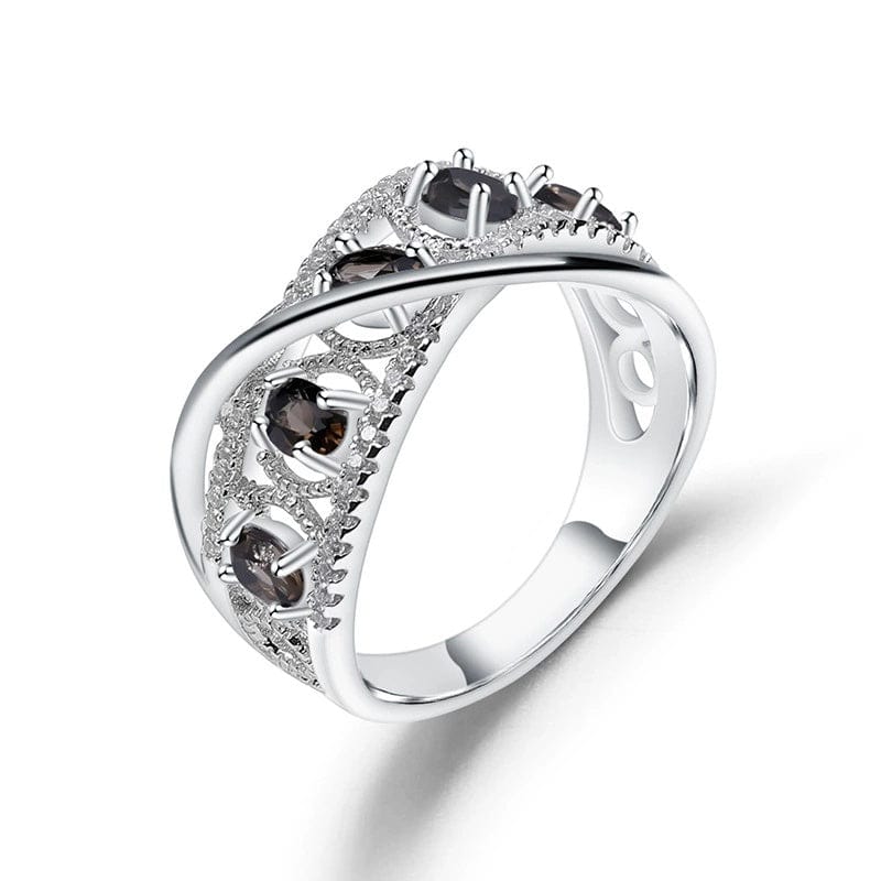JuJumoose S925 Silver Natural Gemstone Wrap Ring