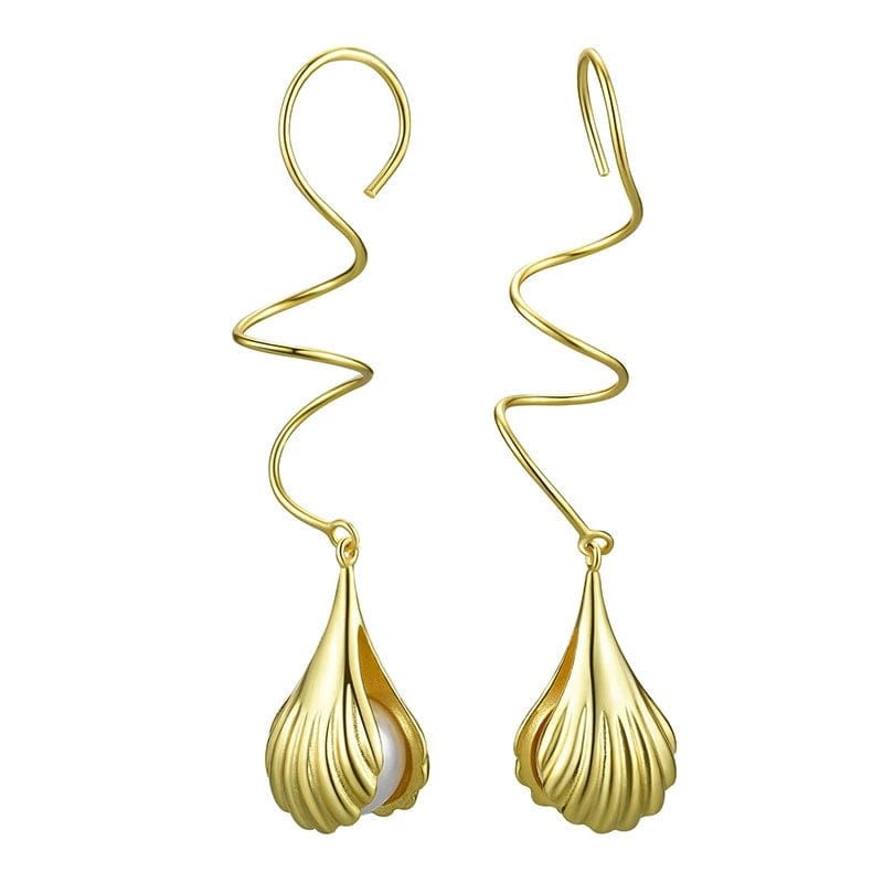 JuJumoose S925 Silver Natural Pearl Shell Earrings