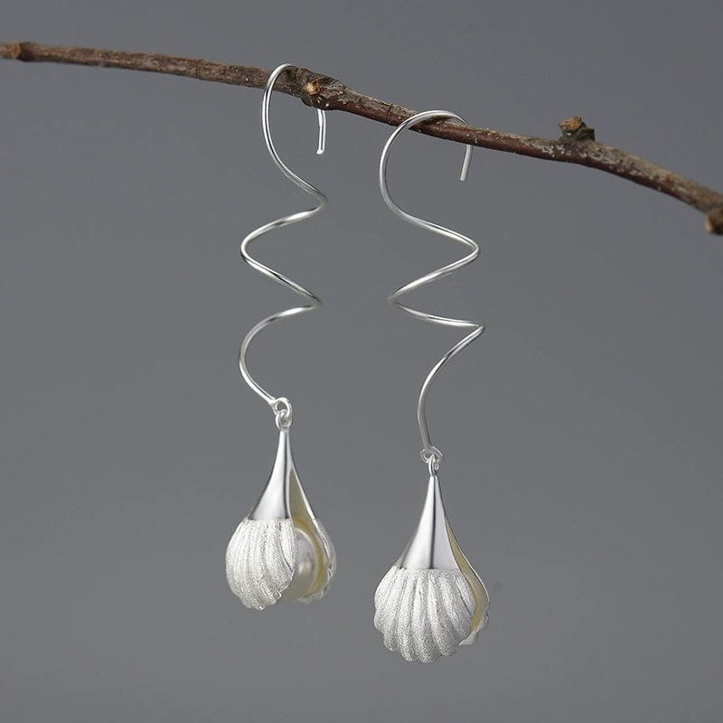 JuJumoose S925 Silver Natural Pearl Shell Earrings