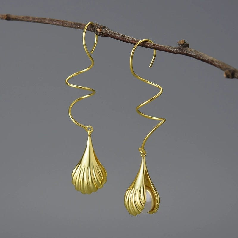 JuJumoose S925 Silver Natural Pearl Shell Earrings