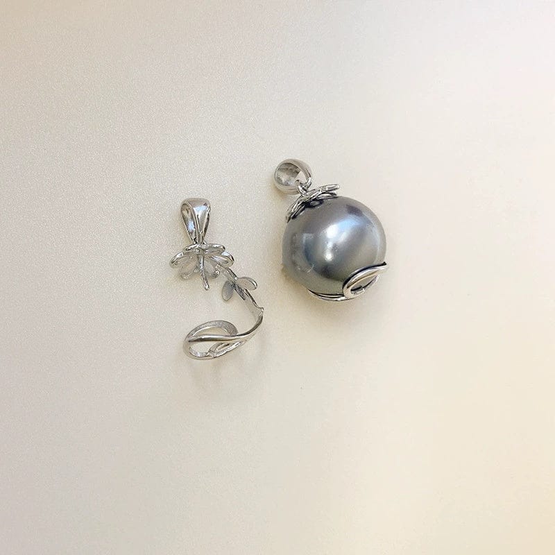 JuJumoose S925 Silver Pearl Flower Ball Necklace