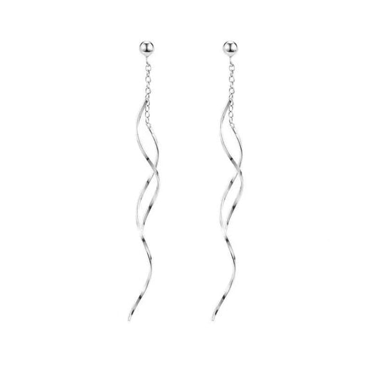 JuJumoose S925 Silver Wave Stud Earrings