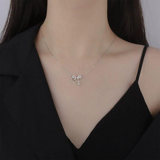 JuJumoose S925 Sterling Silver Bow Necklace