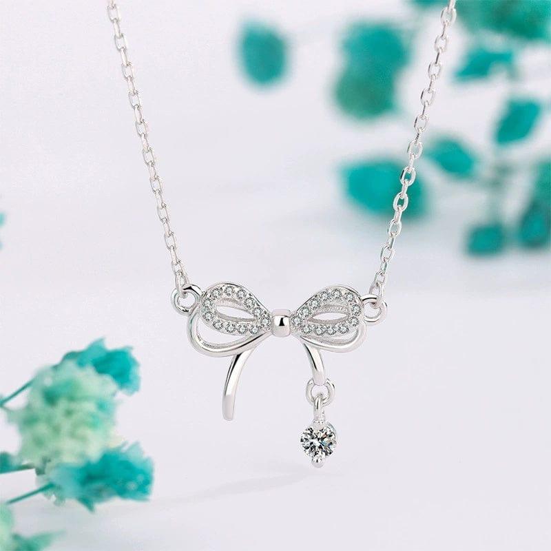 JuJumoose S925 Sterling Silver Bow Necklace