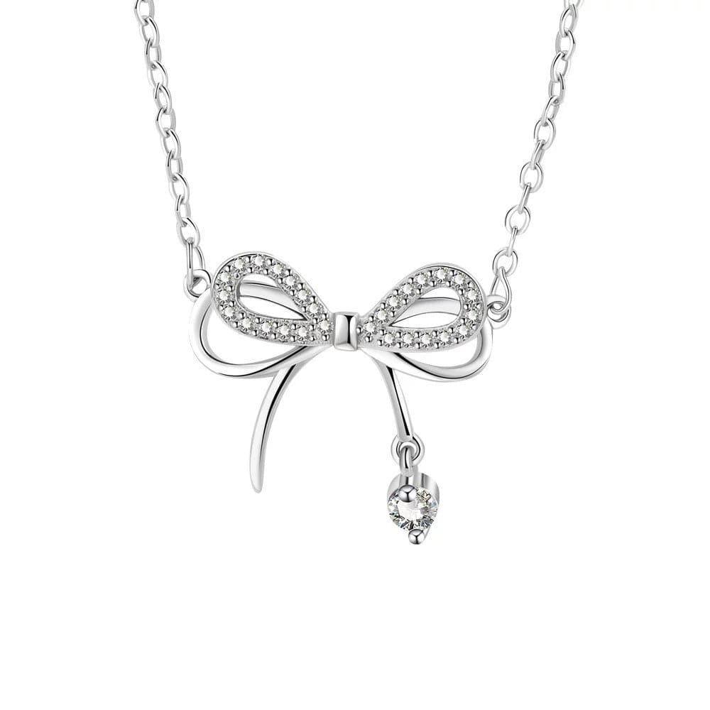 JuJumoose S925 Sterling Silver Bow Necklace